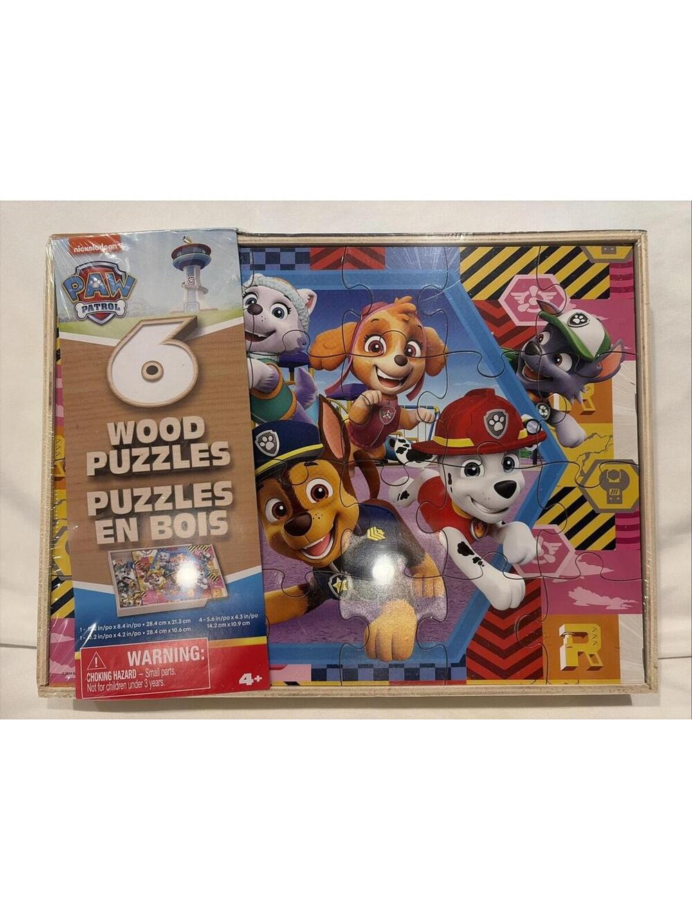 Nickelodeon Paw Patrol 6 Puzzle Pack New In Large Box